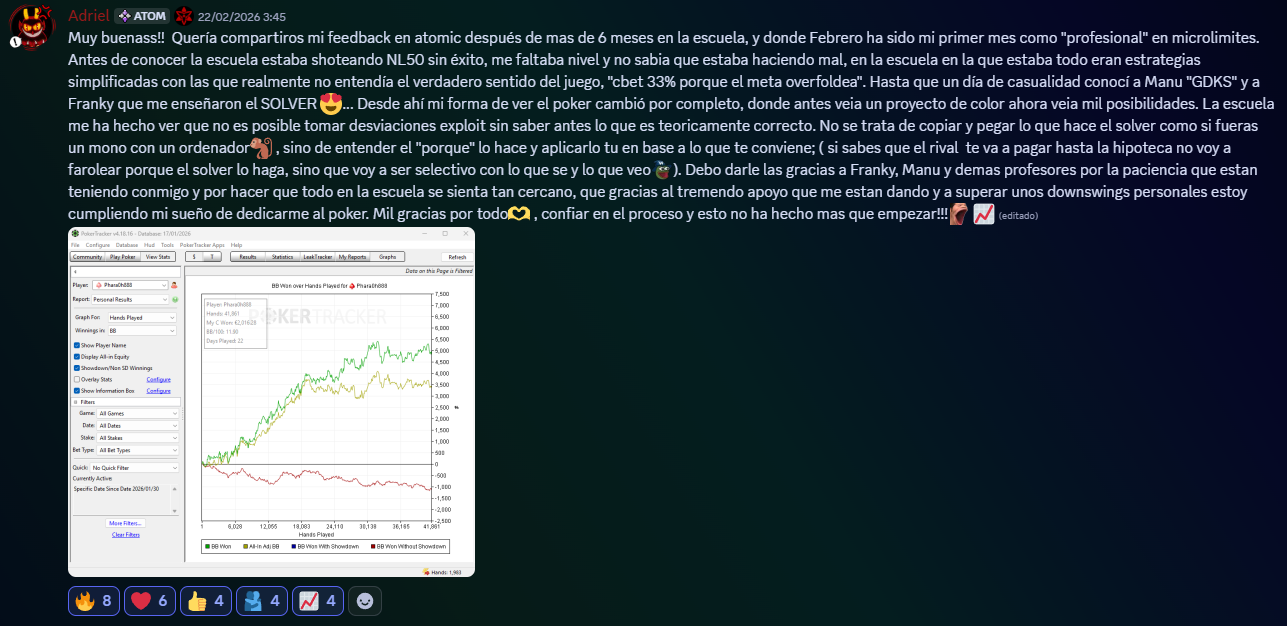 Captura real de feedback de la comunidad AtomicSolver 7